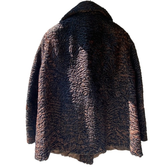 SOLD on eBay Vintage Persian Lamb Wool Coat Brown Black Mid Century Jacket S/M - Picture 2 of 7
